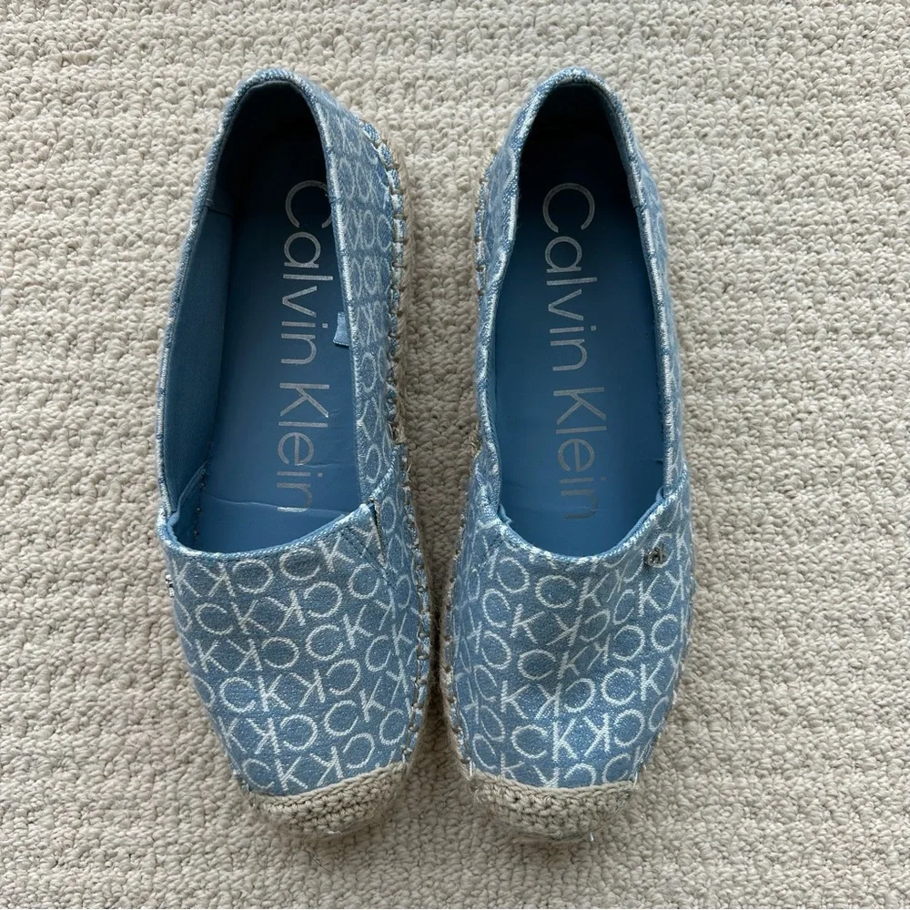 Calvin Klein Blue Logo Slip-On Espadrilles
